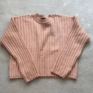 Mango Ribbed Peach Sweater